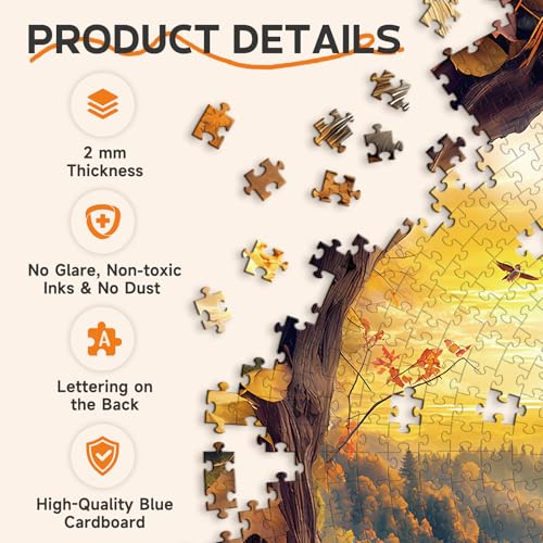 1000 Piece Puzzles for Adults, 26.6 * 26.6in Mountain Owl Puzzle | 1000 Pieces Flat Puzzles with 3D Visual Effect When Completed, Adult Puzzle Games - color: Mountain Owl
