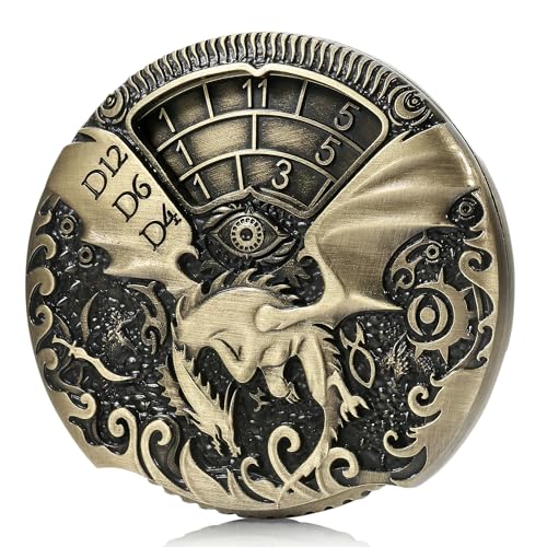 Spinner DND Dice DNDND 7-in-1 Spinner Metal D&D Dice Set with Gorgeous Gift Box for Dungeons and Dragon and Tabletop Game (Brass) - color: Dragon Brass