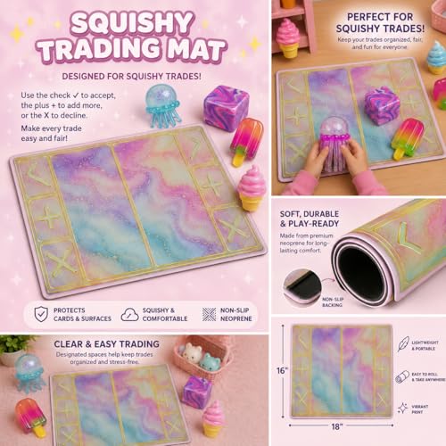 Squishy Trading Mat - Toy Trade Station - Squishies - Fun Squishy Trading mat - Fair and Fun Trading - Gaming mat - Fidget Trading Board