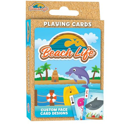 Masterpieces Beach Life Themed Cards - 54 Card Deck, Novelty Design for Adults & Unisex, Multi-Color, Nature Theme - style: Beach Life
