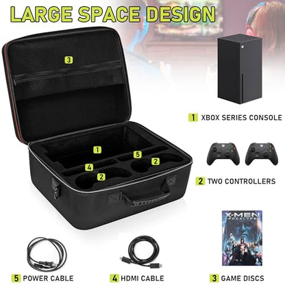 LASUK Hard Carrying Case Compatible Xbox Series X, Travel Professional bag Protective for Xbox Series X Console, Controllers, Cables and Other Accessories