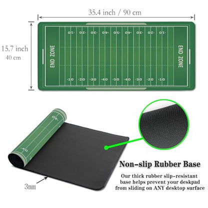 Green Desk Pads, Large Non-Slip Mousepads, Gaming Desk Pad - 35.4 X 15.7 inch for Work, Game, Home - American Football Field - color: Football Field Form