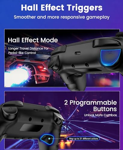 Switch 2 Controller Compatible with Nintendo Switch 2/Switch/OLED/Lite - Hall Effect Joystick & Trigger - 7 Color RGB Wireless Pro Controller with Charging Dock, Macros, Turbo, KeyLinker App - Black - color: Black with Charging Station