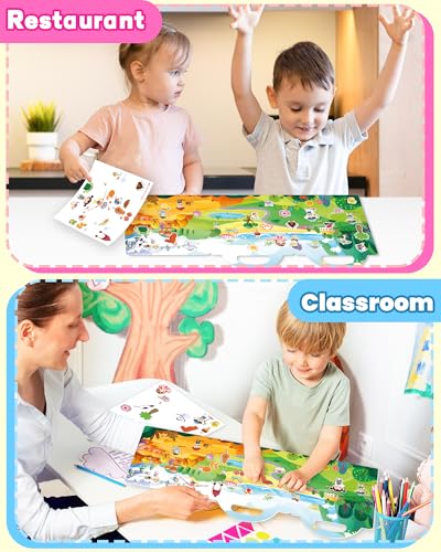 Walenced Reusable Sticker Book for Toddlers, Travel Stickers for Kids, Toddler Craft Activities Toys, Birthday Gifts for Boys & Girls - style: Season