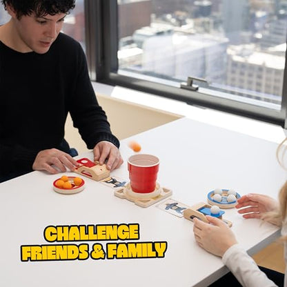 King Pong Original Shot-Making Tabletop Game for Kids, Teens & Adults | 1-4 Players | Skill-Based Gameplay | Many Ways to Play | Competitive Friends & Family Game