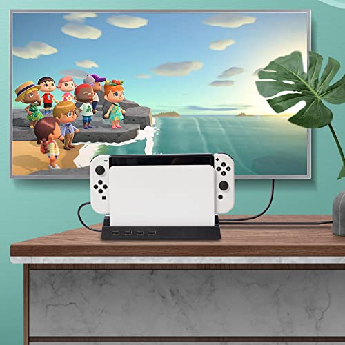 USB Hub for Nintendo Switch Dock – 4-Port USB Controller Expansion Adapter, Powered USB Hub Switch Nintendo for Multiplayer Gaming & Safe Charging – Not Compatible with Nintendo Switch 2
