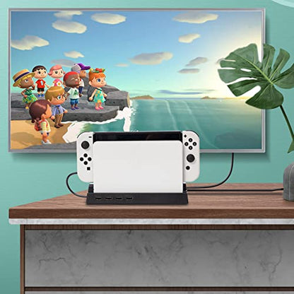 USB Hub for Nintendo Switch Dock – 4-Port USB Controller Expansion Adapter, Powered USB Hub Switch Nintendo for Multiplayer Gaming & Safe Charging – Not Compatible with Nintendo Switch 2