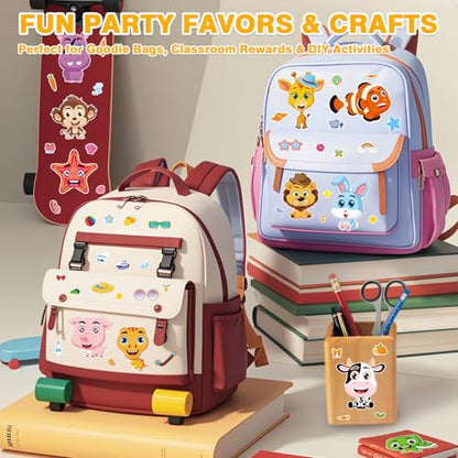 48 Animal Make-a-Face Sticker Sheets for Kids | 12 Designs, Mix 'n Match Crafts, Party Favors & Goodie Bag Stuffers - style: Cute Animals