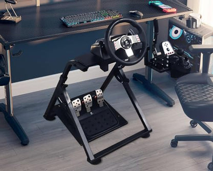 Racing Wheel Stand, Adjustable & Foldable Steering Wheel Sim Racing Stand for Logitech G920 G29 G923 G25, G27, G29 PS4 T300RS Thrustmaster Gaming Steering Wheel Stand, Wheel & Pedals Not Included