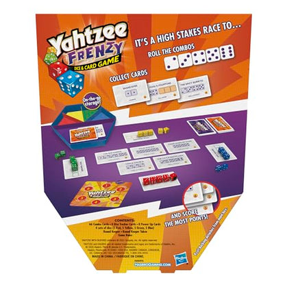 Hasbro Gaming Yahtzee Frenzy Dice & Card Game, Fast-Paced Dice Game, Card Games for Families and Kids, Easy to Learn Family Games, for 2 to 4 Players, Ages 8 and Up