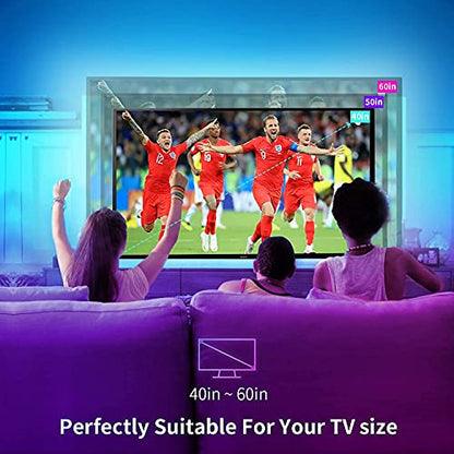 SHOPLED TV LED Backlight, 9.8ft USB Powered RGB Strip Lights Kit for 40-60 inch TVs, Monitor Backlight Lighting Kit for HDTV Desktop PC