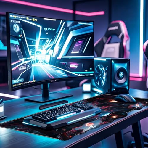 Large Gaming Mouse Pad Set with Wrist Support – 31.5" x 11.8" 4-in-1 XXL Mousepad with Keyboard Wrist Rest, Mouse Wrist Rest & Coaster – Ergonomic Desk Mat for Office, Home – Japanese Full Moon - color: Japanese Full Moon