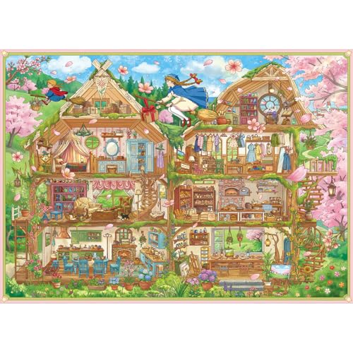 HUADADA-Witch's House-Jigsaw Puzzles for Adults 1000 Pieces, Interlock Perfectly No Dust, Impossible Difficult Hard Fun 1000 Piece Jigsaw Puzzles for Adults-1:1 Poster - color: Witch's House