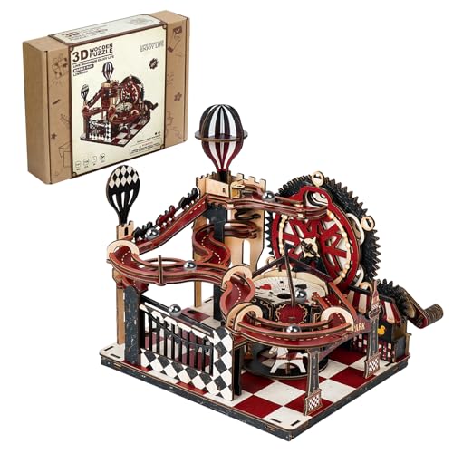 Wooden Marble Run 3D Wooden Puzzles for Adults, Mechanical Wood Marble Track - Wood Model Kits for Adults, Unique Father's Day & Graduation Gifts for Men, Dad, Teens, Desk Decor - color: Fantasy Paradise