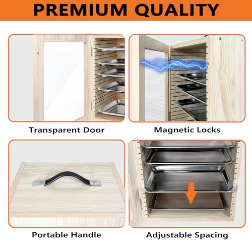 Miniature Storage Case for Collectibles Miniatures, Wooden Miniature Carrying Case with 5 Metal Trays, Miniatures Transport Case - color: Oak