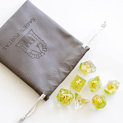 Sage's Portal Familiars and Reagents Resin DND Dice Set Polyhedral Dice Set for Dungeons and Dragons RPG Tabletop TTRPG (Bumble Bee) - color: Bumble Bee
