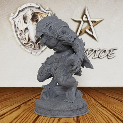 AUSPDICE Terrifying 28mm Unpainted Werewolf Figure - Customizable Fantasy Miniature for DND & Horror Tabletop RPG Campaigns - Monster Model for Painting & Gaming-AS162