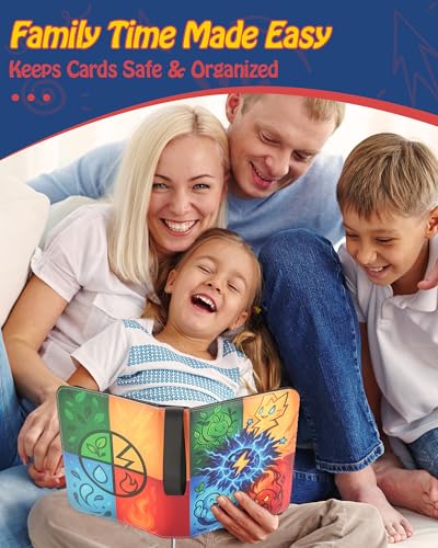 4-Pocket Trading Card Binder, 120 Pages Holds 480 Cards, PU Leather Side-Loading Card Album, Acid-Free Archival Sleeves, Durable Card Organizer for MTG, TCG and Sports Cards, Birthday & Christmas Gift - color: 4-Blue