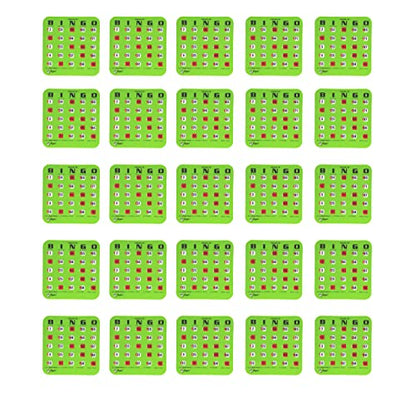 Regal Bingo Bulk Bingo Cards with Sliding Windows - Reusable Large Print Bingo Game Cards for Adults Large Group - 25 Pack, Green - color: Green, size: 25 Cards