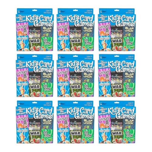 Regal Games Card Games for Kids - Go Fish, Crazy 8's, Old Maid, Slap Jack, Garbage Monsters, War - Simple & Fun Classic Family Table Game Sets (9 x 6) - color: Set of 54 Decks