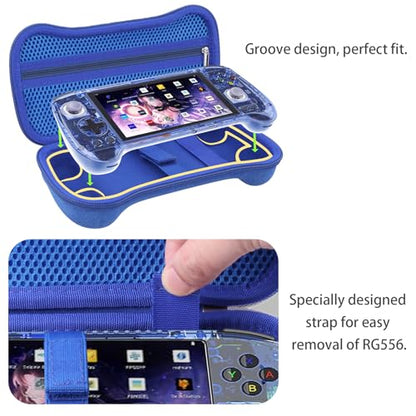 khanka Hard Travel Case Replacement for Anbernic RG556 Retro Handheld Game Console,Case Only. (Blue) | Hard Shell Protection, Smooth Zipper Opening, Secure Custom Fit, Travel-Ready Portable Storage, Protective Case Only - style: Blue
