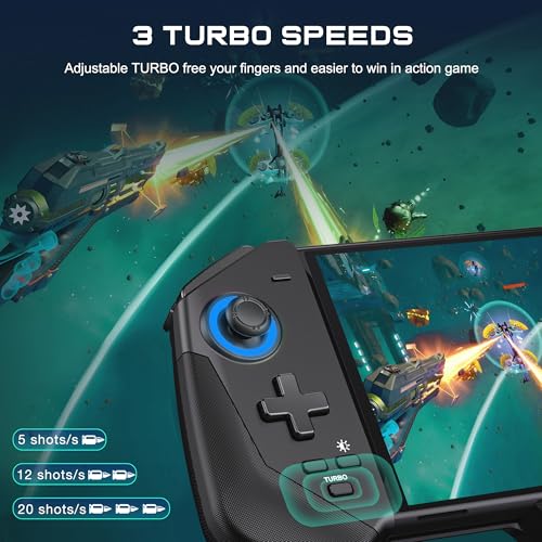 Switch Controller for Nintendo Switch/OLED, Wired Switch Pro Remote Controller with Hall Effect Joystick and Turbo/4 Game Slot/Dual Motor,Handheld Joypad Replacement for Nintendo Switch Controller - color: Black