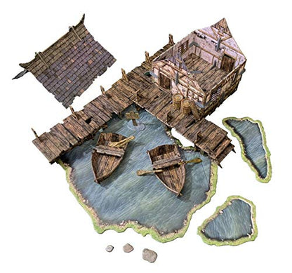 Battle Systems BSTFWE004 Fantasy Terrain Lake House - 28mm Fantasy Multi Level Buildings Modular 3D Scenery - style: Lake House