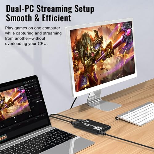 HDMI Video Capture Card 1080P 60FPS, USB 3.0 Game Capture Device | Compact & Portable for Streaming, Gaming, and Meetings, Compatible with Switch/PS4/PS5/PC/Laptop/OBS, Black