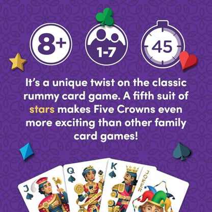 Five Crowns Rummy Style Card Game for Kids and Adults, Family Game Night | Family Game Night, Travel Games, Screen-Free, Holiday Game, Playing Cards, Award-Winning - style: Five Crowns
