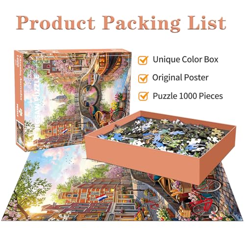 Jigsaw Puzzles for Adults 1000 Piece Puzzle for Adults 1000 Pieces Puzzle 1000 Pieces-Charming Amsterdam