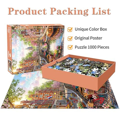 Jigsaw Puzzles for Adults 1000 Piece Puzzle for Adults 1000 Pieces Puzzle 1000 Pieces-Charming Amsterdam