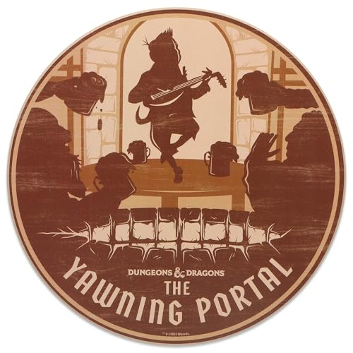 Hasbro Dungeons and Dragons The Yawning Portal Wood Wall Decor | Fun D&D Sign for Game Room or Man Cave - color: Brown