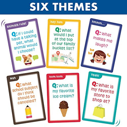 LotFancy Family Trivia Game, Ages 4 and up, Family Games for Kids and Adults, 60 Fun Trivia Cards, Family Conversation Starters for Family Game Night, Party, Travel, Road Trip, Jumbo Size
