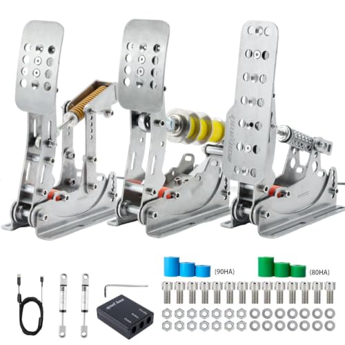 Simjack UT Sim Racing Pedals 200KG Load Cell Brake Pedal PC Racing Simulator Pedals Pressure Sensor HE Hydraulic Pedal (UT-P3-H2)