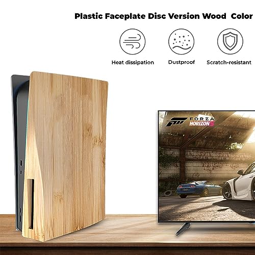 Face Plates Cover Skins Shell Panels for PS5 Disc Edition Console, Accessories for Playstation 5 Protective Faceplates (Wood Grain) - color: Wood Grain