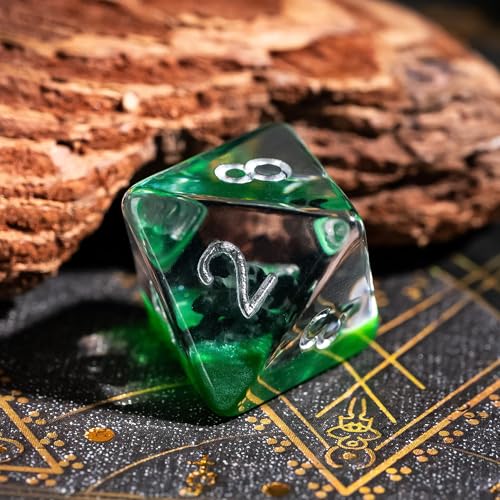 UDIXI 7PCS DND Dice Set Resin Polyhedral Dice Set D&D for RPG Tabletop Game | Displacer Beast Inclusions, Velvet Storage Bag, DM Gift, for Dungeons and Dragons Role Playing Games Board Games - color: Displacer Beast