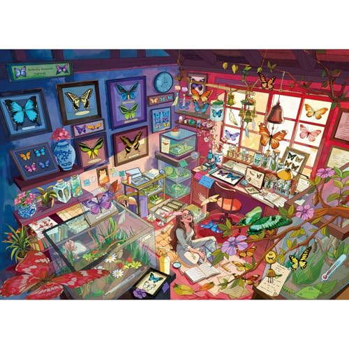 HUADADA 1000 Piece Puzzle for Adults,Butterfly Institute Puzzles for Adults,27.5"x19.6" Family Interactive Game & Wall Art Decor Gift - color: Butterfly Institute