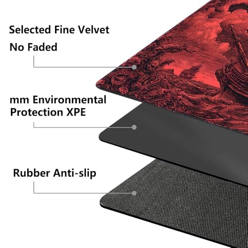 MTG Playmat 24x14 Inch | Optional Game Zone Layout | Non-Slip Rubber Base | Stitched Edges | Includes Free Storage Bag | for TCG, Board Games, and Desk Use(Bloodsail,Without Zone) - color: Bloodsail, style: Without zone