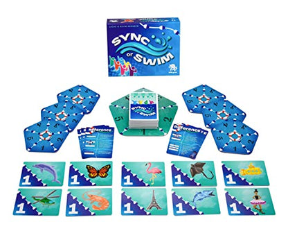 Bézier Games, Sync or Swim, Fast & Fun Strategic Card Game | For 2 to 4 Players, Ages 14+