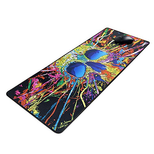 LIEBIRD® Extended XXXL Skull Gaming Mouse Pad -31.5Lx11.8Wx0.12H- Portable with Extended XXL Size - Non-Slip Rubber Base - Special Treated Textured Weave with Precision Control (Skeleton-XXL) - color: Skeleton-XXL