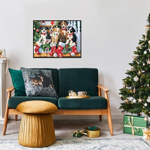 Christmas Puzzle 100 Piece Puzzles for Kids, Christmas Dogs Puzzle 100 Pieces Christmas Puppies Puzzle 100 Piece Puzzles for Adults Christmas Puzzle Puppies Puzzles for Kids Ages 6-10 Brain Teaser - color: Christmas Dogs