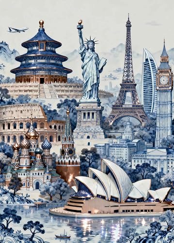 Puzzle for Adults 1000 Pieces, Scenic Spot Puzzle, Challening Impossible Difficult Hard Fun 1000 Pieces Jigsaw Puzzles for Adults Family with Letters on Back - color: Scenic Spot 1000 Pieces