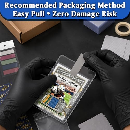 DEDC Card Grading Submission Kit Shipping Mailing Kit for CGC with Paper Tape, Gloves, Gauge Tool 25 Semi Rigid Card Holders 50 Card Sleeves 100 Thick Card Sleeves 1 Wiping Cloth (1-Set- CGC) - size: 1-set- CGC
