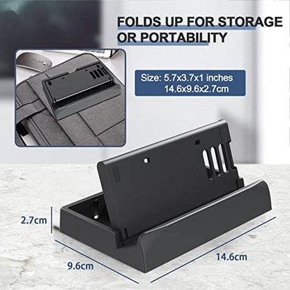 Stand Base for Valve Steam Deck Dock Accessories PC Console Game Handheld Gaming Holder Mount Bracket Black (3-Level Adjustable Angel)