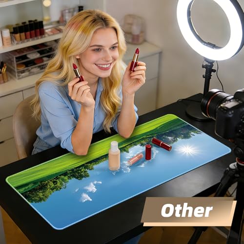 Galdas Gaming Mouse Pad XXL XL Large Long Extended Big Mousepad Non-Slip Rubber Keyboard Mouse Pad with Stitched Edges for Laptop Home Office (31.5x11.8x0.08 Inch) … (Grass) - color: Grass