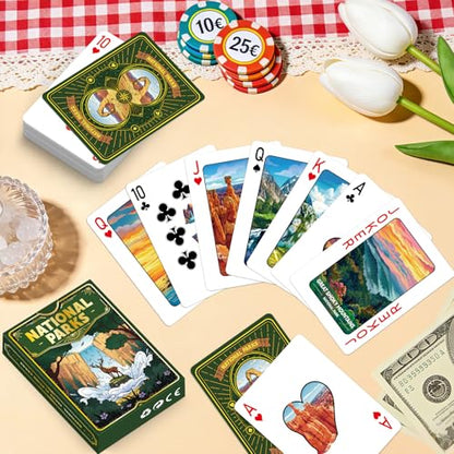 Playing Cards 2 Pack, 2 Deck of Cards, National Park Theme Playing Cards | Standard, Poker Cards Set for Card Games, Family Game Night,Blackjack,Camping,Travel,Party Favors,Birthday,Stocking Stuffers - style: National Park