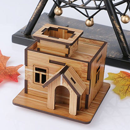 3D Wooden Puzzle, Mini DIY Model House Kit Educational Toys Jigsaw Puzzles Gift for Children and Adult