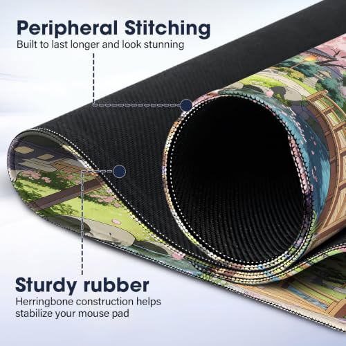 Durable Desk Pad 31.5x15.7 Inch - Thick XXL Mouse Pad, Bridge | Anti Fray Stitched Edges Natural Rubber Base Smooth Fabric Top - color: Bridge, size: 31.5" x 15.7"
