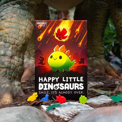 Unstable Games Happy Little Dinosaurs Board Game - Funny Card Game for Adults and Kids - Family Board Games for 2-4 Players, Ages 8 and Up, From the Creators of Unstable Unicorns and Here to Slay - style: Base Game