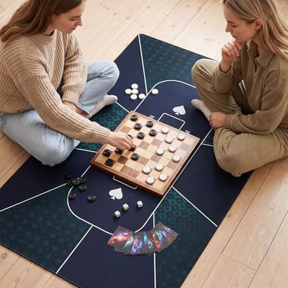 LAUSAINT HOME Poker Table Top Mat, No Crease EVA Poker Mat for Board Game Table Cover Layout Design, 6-8 Players Folding Portable Gaming Table Top, Texas Hold'em Blackjack, Casino, Card Game Night - size: Rectangle